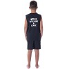 WWE Boys' Roman Reigns  Wreck Everyone And Leave Tank Short Pajama Set Black - 2 of 4