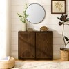 GDFStudio Arabella Mid-Century Modern 39" Solid Wood V-shape Storage Cabinet with 2 Doors - 2 of 4