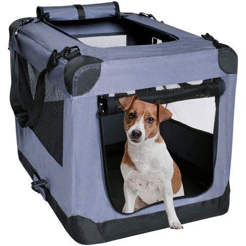 Pawhut 39 Portable Soft-sided Pet Cat Carrier With Divider, Two  Compartments, Soft Cushions, & Storage Bag : Target