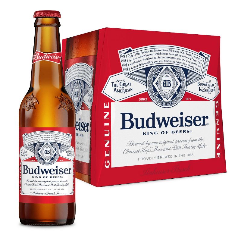 Budweiser Lager Beer - 12pk/12 fl oz Bottles, 1 of 12