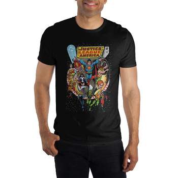 DC Comics JLA Justice League of America Men's Black Tee Shirt T-Shirt-XX-Large