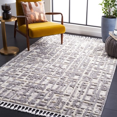 Nomadic Essence Gray Rectangular Hand-Knotted Wool Blend Area Rug