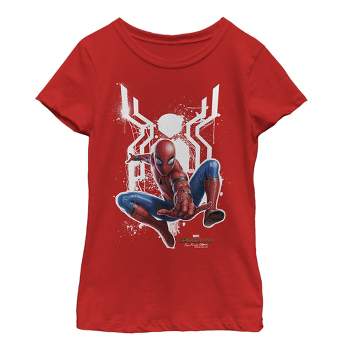 Girl's Marvel Spider-Man: Far From Home Logo Splatter T-Shirt