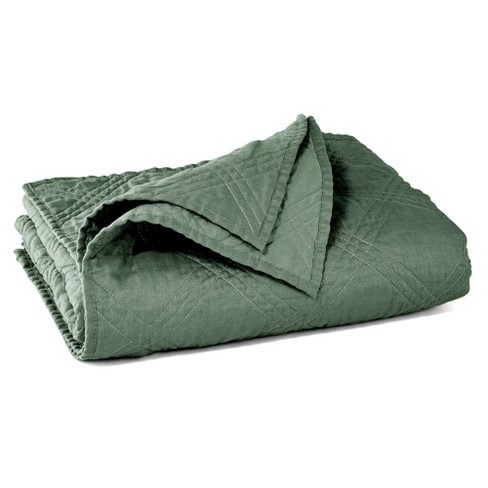 Green linen throw discount blanket