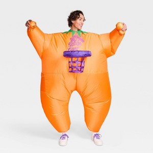Adult Slam Dunk Pumpkin Halloween Costume Inflatable Suits - Hyde and EEK! Boutique™ Orange One Size Fits Most - 1 of 3