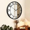 21 Inch Mirrored Glass Wall Clock Decorative Large Black Arabic Numeral Modern Farmhouse Living Room Clocks - 2 of 4