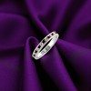 Slickblue Women's 925 Sterling Silver Band Ring, Garnet & Clear Stones, Polished Finish, Size 7-8 - 2 of 3
