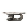 49.2" Faux Marble Oval Coffee Table with Stainless Steel Base and Central Ball Support for Living Room - 2 of 4