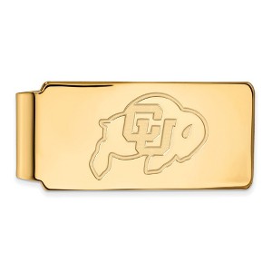 Black Bow Jewelry 14k Yellow Gold Plated Sterling Silver Colorado Buffalos NCAA Money Clip - 1 of 3