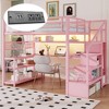 Whisen Full Size Metal Loft Bed & Bed Frame with Staircase and Wardrobe, Desk, Storage Shelves - 4 of 4