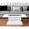 HomeRoots 52" White Wood And Faux Crystal Pedestal Coffee Table - 2 of 4
