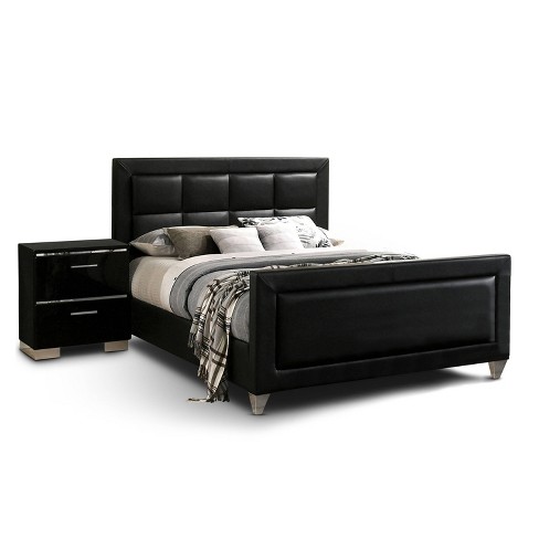 2pc Queen Huntington Contemporary Bedroom Set Black Chrome Mibasics Target