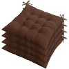 4Pcs Chair Cushion Pads Pillow Soft Tie On Square Sitting Mats For Home Office Car Sitting Travel(Standard) - 2 of 4
