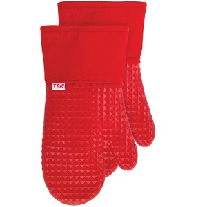 T-fal Flexible Waffle Silicone Oven Mitts  Set of Two - 1 of 4