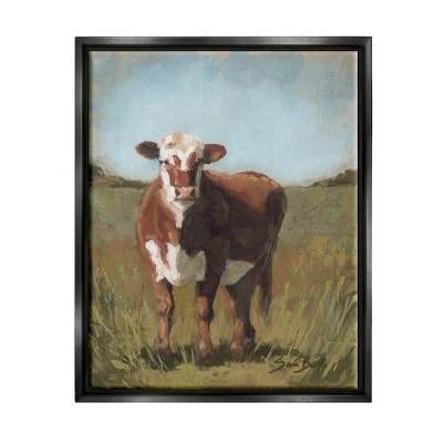 Stupell Industries Cattle Vast Countryside Field Floater Canvas Wall Art
