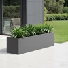 Lirago 36" Modern Large Rectangular Outdoor Metal Planter Box Galvanized Garden Box with Mixed Greenery for Patio Garden Decor Gray - 2 of 4