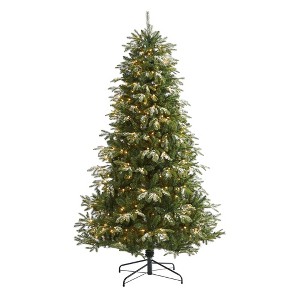 Nearly Natural 7’ Snowed Grand Teton Prelit Artificial Christmas Tree - 1 of 1