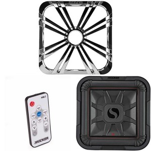 Kicker 46L7T122 L7T L7-Thin 12-Inch (30cm) Subwoofer, Dual Voice Coil, 2-Ohm, 600 Watt w/ Chrome LED Grill & Remote Bundle - 1 of 4