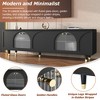Spassway White TV Stand with Adjustable Shelves Storage Cabinet with Arch Fluted Glass Doors Entertainment Center for Living Room for TVs up to 78" - 3 of 4