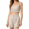 Women's STRIPED PRINT CROPPED TANK TOP AND SHORTS SET - mittoshop - 4 of 4