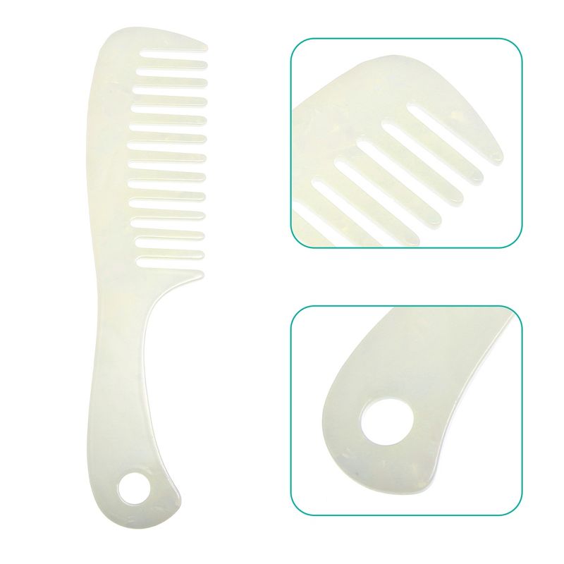 Unique Bargains Anti-Static Hair Comb Wide Tooth Hair Supplies Detangling Comb For Wet and Dry White 1 Pc, 3 of 7