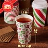 Joyfy 24-Pack 16oz Christmas Cups with Lids & Sleeves - Holiday Disposable Drinkware for Hot/Cold Beverages & Party Decor - 3 of 4