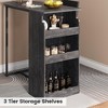 Bar Table and Chairs, Tall Kitchen Breakfast Nook with Stools/Dining Set for 2, Storage Shelves for Space-Saving, Pub table and Chairs Set with 2 set - 4 of 4