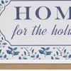 HomeRoots 10" X 19" Blue And White Home For The Holidays Wood Framed Art - 4 of 4