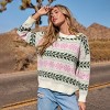 Women's Ivory Snowflake Round Neck Long Sleeve Sweater - Cupshe - 3 of 4