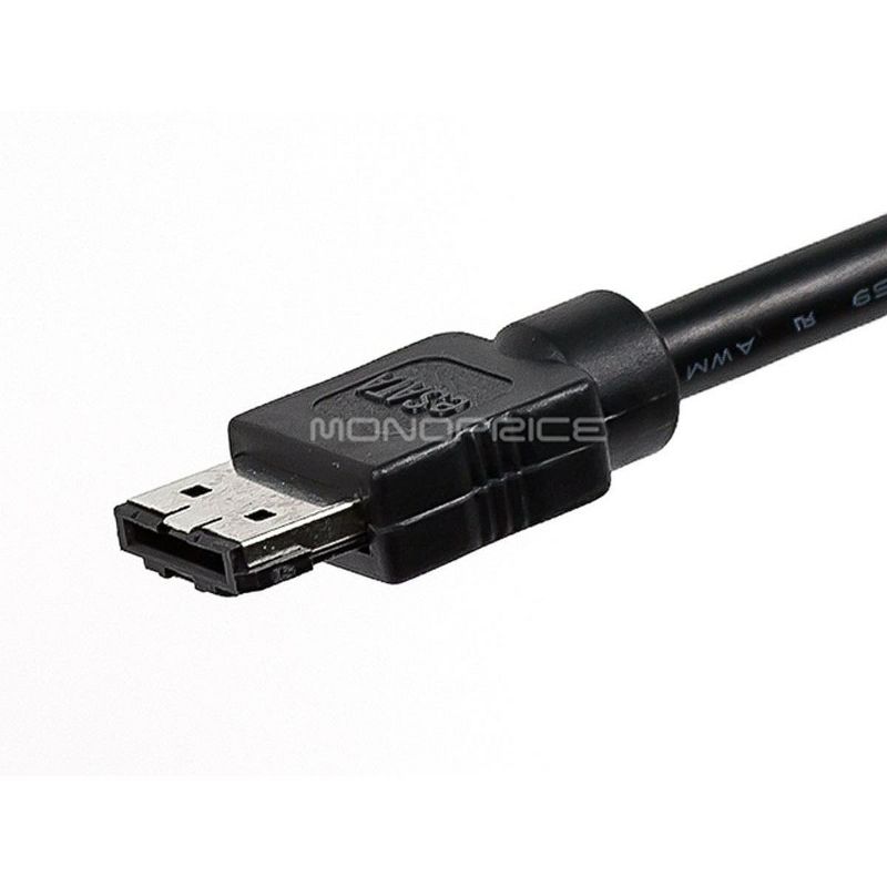 Monoprice DATA Cable - 6 Feet - Black | SATA 6 Gbps External Shielded Cable - eSATA to eSATA (Type I to Type I), 3 of 4