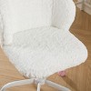 ChicFurnit Task and Office Chairs Faux Alpaca Upholstered Office Chair Swivel Chair Ergonomic Chair for Home Office, White, 21.5"*22.5"*31.9" - 4 of 4