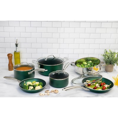 Emerald Green Nonstick Aluminum 20-Piece Cookware and Bakeware Set