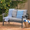 Christopher Knight Home Honolulu 48" Outdoor Wicker Loveseat with Cushions, Gray/Light Gray - 2 of 4