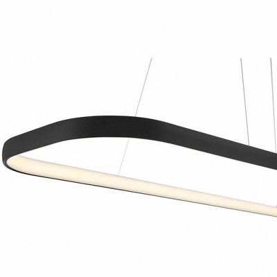 Sleek Matte Black Aluminum LED Pendant - 13" Contemporary Design