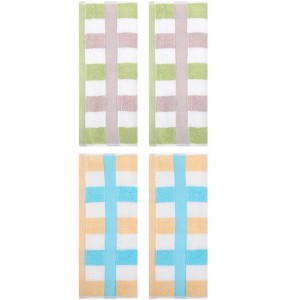 REGALWOVEN Striped Absorbent Soft Cotton Hand Towels for Bathroom 4 Pack - 1 of 4