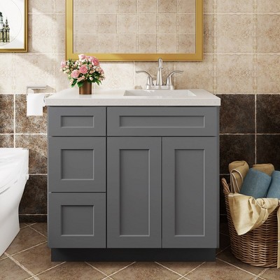 LOVMOR in Plywood Bath Vanity Cabinet with Drawers without Top for Kitchen, Bathroom, Living Room
