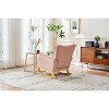 VASIP Modern Upholstered Rocking Chair,Small Contemporary Rocker with Cushioned Arms, for Playroom,Living Room Accent Chair,Pink - 4 of 4