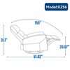 Heat Massage Manual Recliner Chair with Rocker and Swivel in Fabric for Living Room - 3 of 4