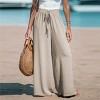 Women's Breezy Beach Chic Drawstring Wide Legs Taupe Palazzo Pants - Cupshe - 4 of 4