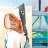Joyfy 30"x30" Kids Beach Towels with Hood for 3-10 Years Boys Girls Absorbent Quick Dry Soft Microfiber Swim Robe w/Backpack for Beach Pool Bathroom - 2 of 4