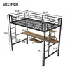 PAGED Twin Size Loft Bed Modern Metal Bed Frame with Desk, Guardrail and Stairs for Bedroom, No Spring Box Required - 3 of 4