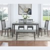 GDFStudio Marcus Modern 6 Piece Rubberwood Upholstered Dining Chairs and Acacia Wood Rectangular Dining Table - 2 of 4