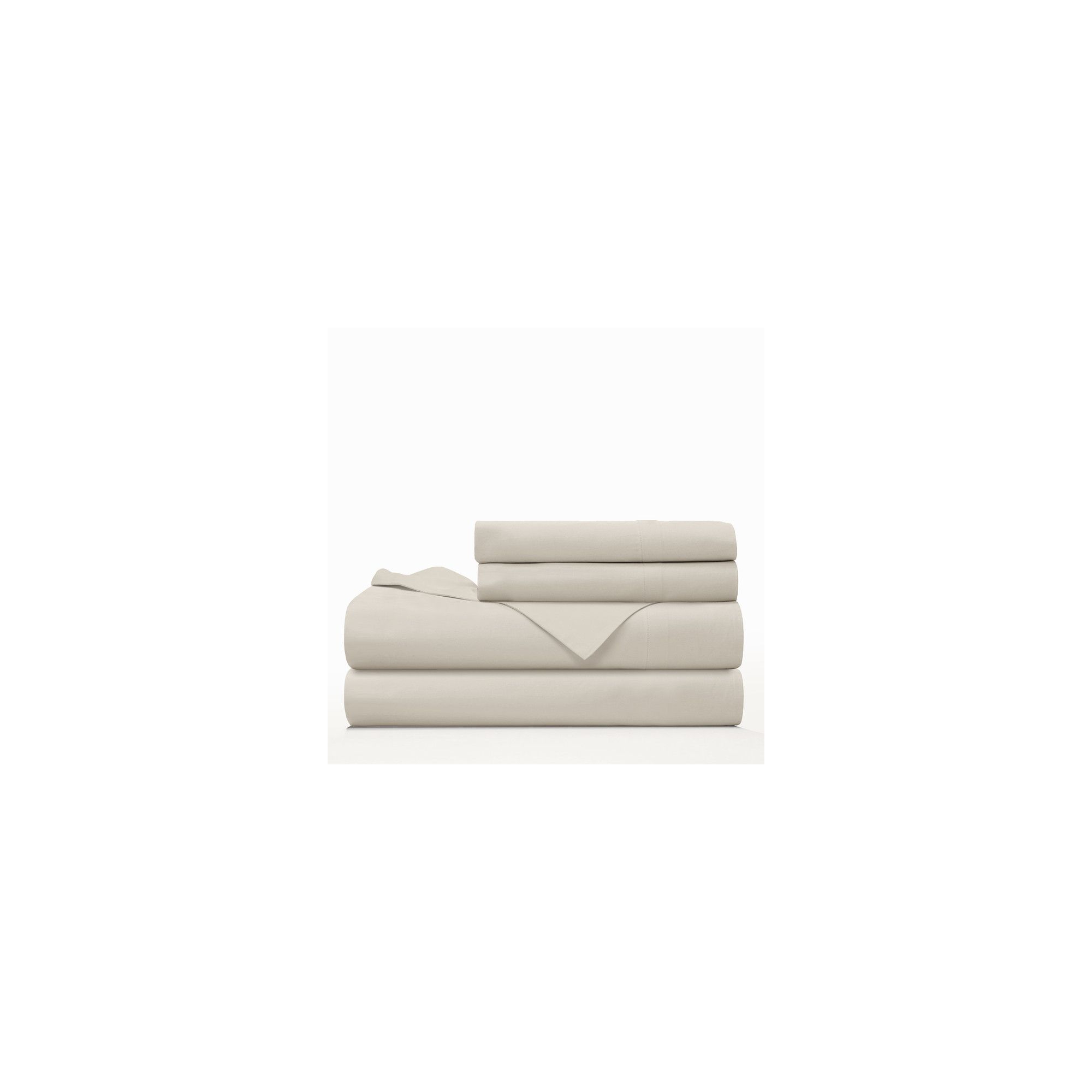 Farm to Home Dreamy Organic Cotton Sheet Set 100% Organic Cotton 300 TC Sateen Soft Breathable Deep Pocket Sheets - Queen, Sand, 4-Piece Set