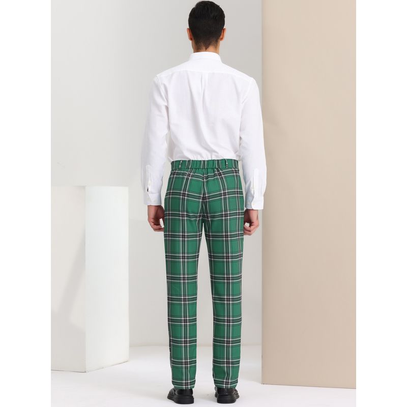 Lars Amadeus Men's Plaid Regular Fit Formal Business Dress Pants, 5 of 7