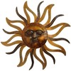 Royal Hampton 35 Inch Round Wall Mounted Sun Face Accent Decor, Carved Rustic Gold and Black Metal - 3 of 4