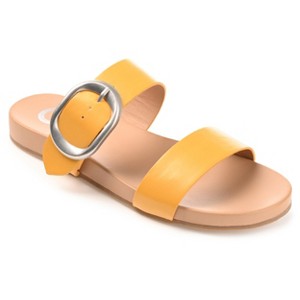 Journee Collection Womens Crysta Tru Comfort Foam Slide Flat Sandals Orange 7.5 - 1 of 4