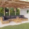 vidaXL Outdoor 8 Piece Patio Lounge Set - Solid Teak Wood, Comfortable Cushions, Reconfigurable Design. Ideal for Garden and Terrace. - 2 of 4