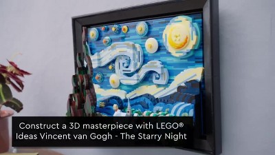 LEGO Ideas Vincent Van Gogh The Starry Night, Unique 3D Wall Art for Home  Décor or Table Display with Artist Minifigure, Creative Building Crafts Set  for Adults, 21333 