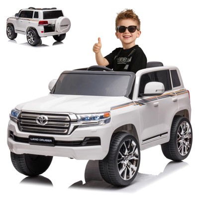12V Electric Car for Kids, Land Cruiser with Remote Control, 3 Speeds, Music, Horn, LED Lights