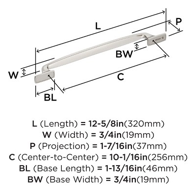 Satin Nickel 10-1/16" Brushed Cabinet Bar Pull